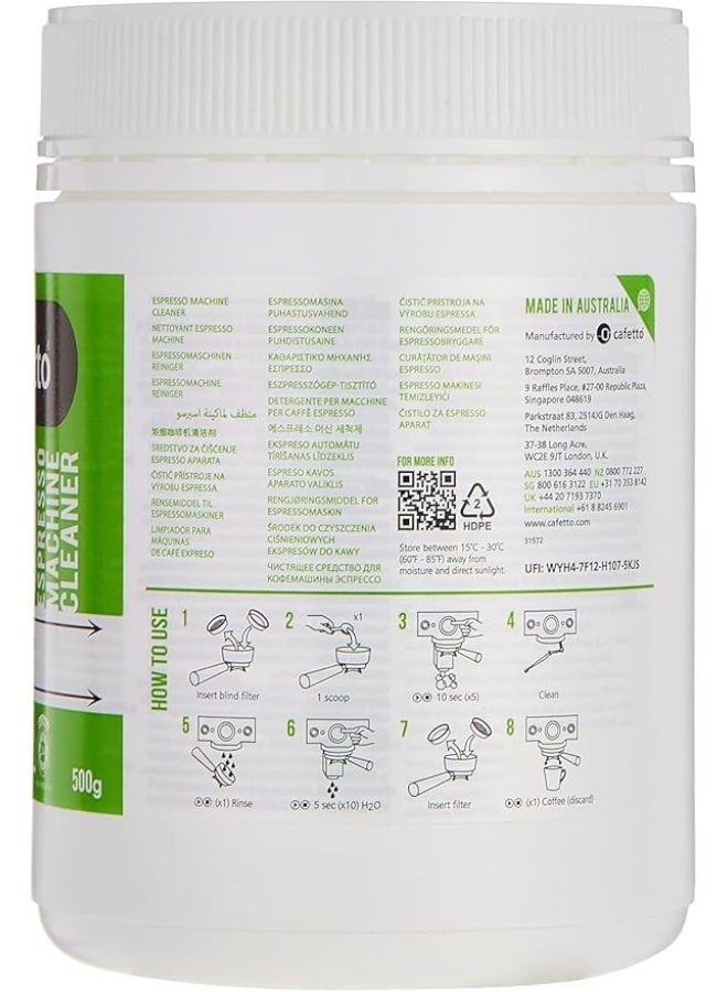 Cafetto EVO Organic Espresso Machine Cleaner, Powder Cleaner for Traditional Espresso Machine -500 grams ja - Image 3